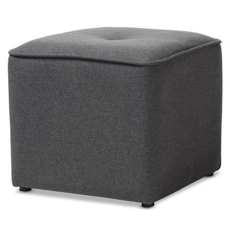 BAXTON STUDIO Corinne Modern Dark Grey Upholstered Ottoman 143-8146